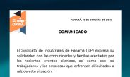 COMUNICADO ANTE LOS RECIENTES EVENTOS SÍSMICOS EN PANAMÁ